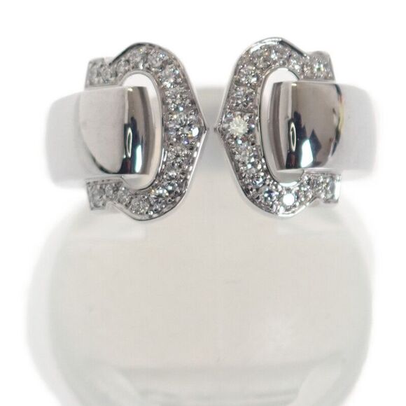 Cartier 2C Boucourse B4071047 Ring 18K White Gold White Gold Diamond #7 47 - Picture 3 of 12